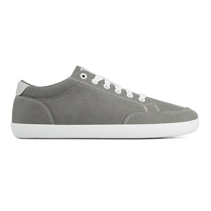 Side picture of the FREESTYLE 3 Stone, grey sneaker with white laces, and white outsole on a white background
